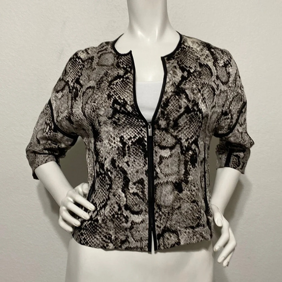 BCBGMaxAzria “Emil” Snake Print Crop Jacket - Picture 2 of 8